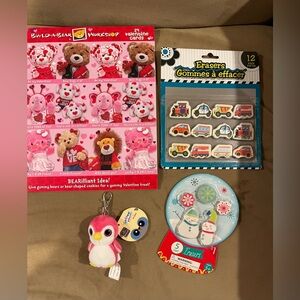 Build-A-Bear Valentine Cards and Penguin Keychain Set